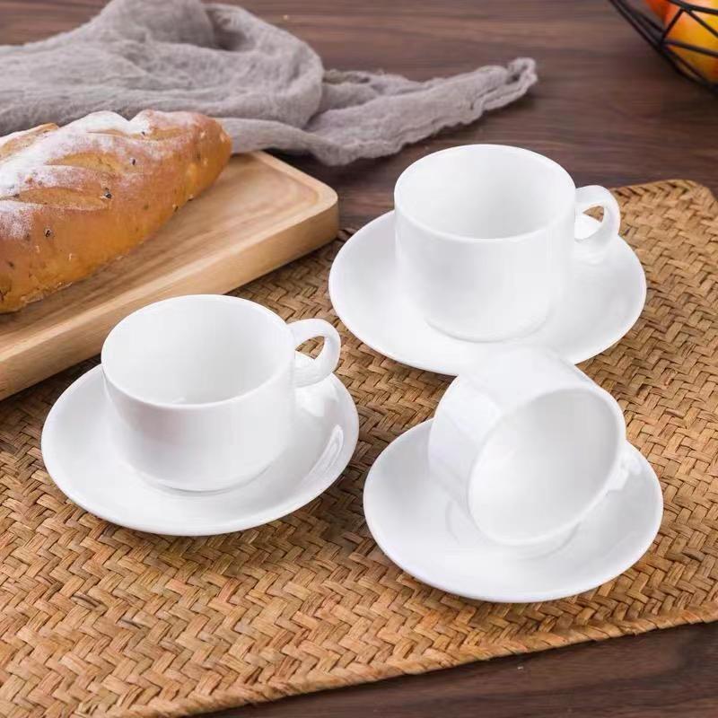 欧式陶瓷咖啡杯简约套装奶纯白创意奶茶酒店餐厅通用咖啡杯碟